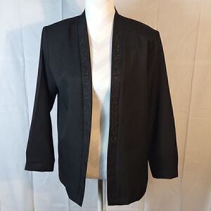 Sara Morgan by Haband Beaded Open Front Women's Blazer